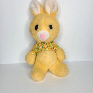 Vintage 1975 Animal Fair Yellow Bunny Teddy Plush USA Rare‎
